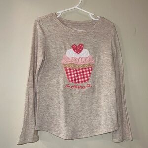 Emma Monogram Long-Sleeve Cupcake Applique Top